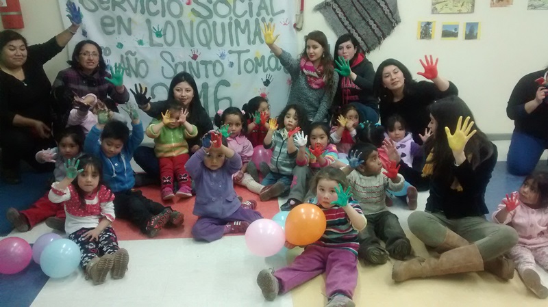 Servicio Social del Instituto Profesional Santo Tomás visitó jardín infantil en sector rural de Lonquimay
