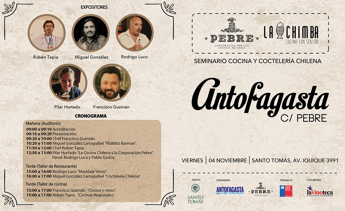 El seminario “Antofagasta con Pebre” contará  con charlas y talleres que impulsan la gastronomía local