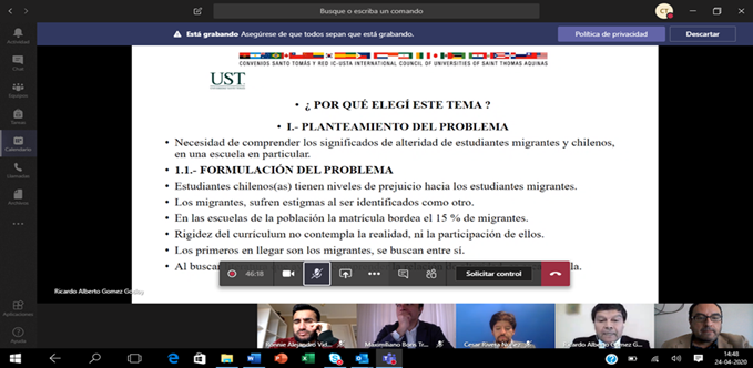 Primeros exámenes de grado aprobados en Magister de Educación, mención Gestión Inclusiva Santo Tomás La Serena de manera virtual.