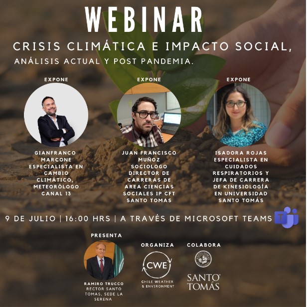 Webinar: Crisis Climática e Impacto Social, análisis actual y post pandemia.