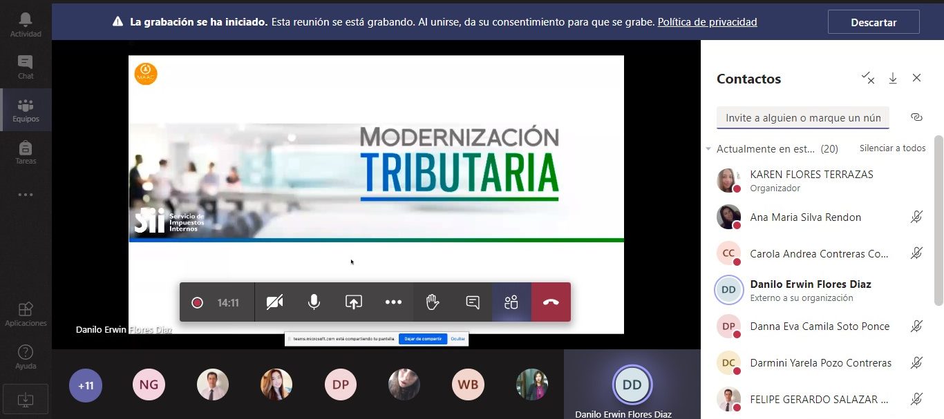 Charla: Principales modificaciones de la reforma tributaria, ley 21.210; Incluye nuevos regímenes tributarios