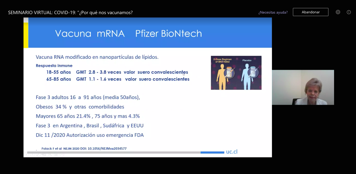 Seminario virtual Covid-19 ¿Por qué nos vacunamos? abordó mitos en torno al proceso de vacunación que comenzó en Chile