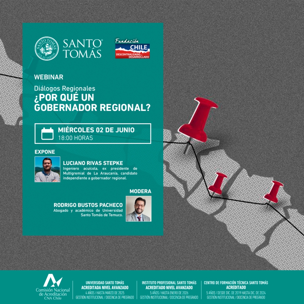 Webinar llevará por nombre: ¿Por qué un Gobernador Regional?
