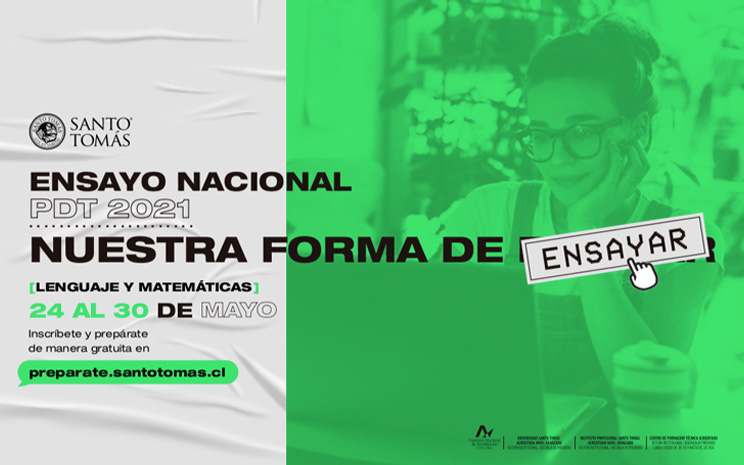 Santo Tomás organizará Ensayo Nacional PDT 2021 para apoyar a estudiantes de enseñanza media