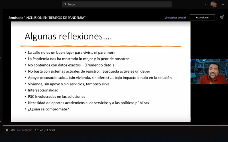 Santo Tomás y Hogar de Cristo analizan los desafíos de la inclusión para personas en situación de calle en medio de la pandemia