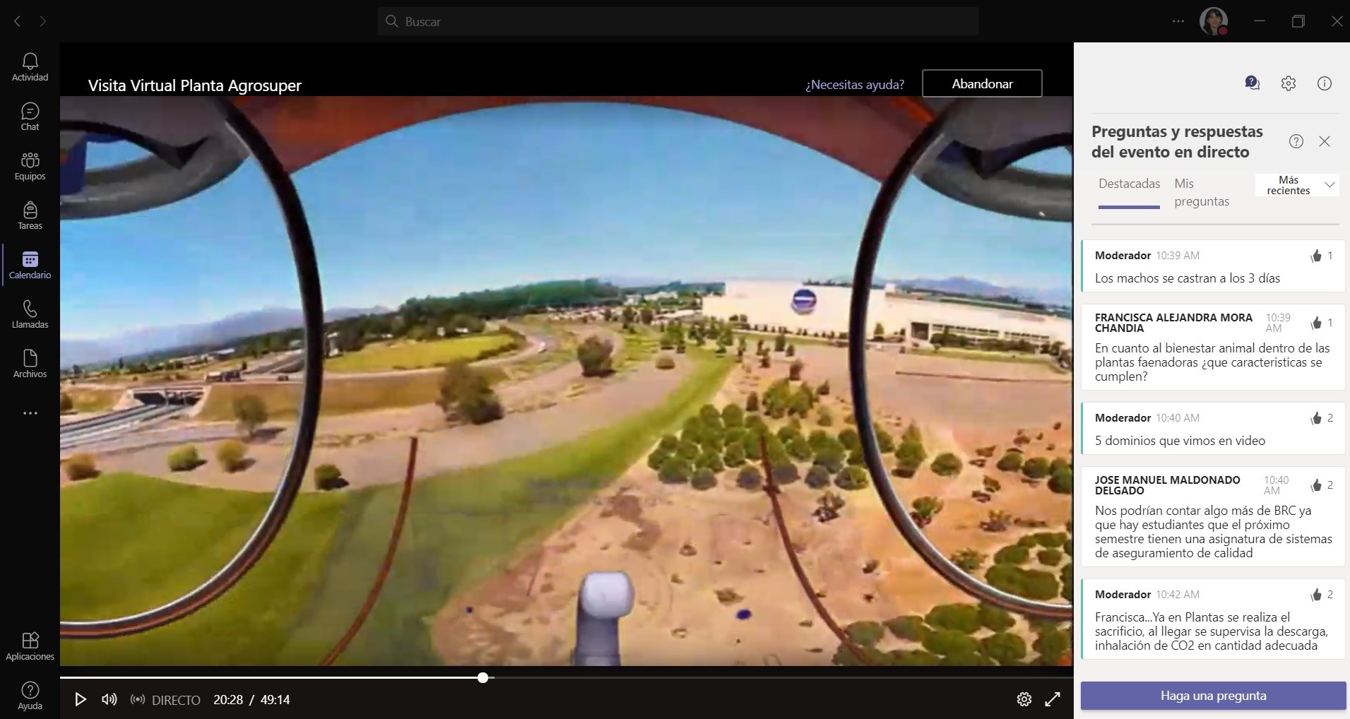 Área de Recursos Naturales realiza visita virtual a Agrosuper