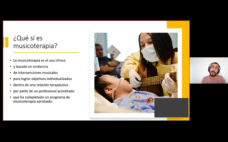 Experto en musicoterapia explica sus objetivos y beneficios en charla organizada por la carrera de Kinesiología de UST Viña del Mar