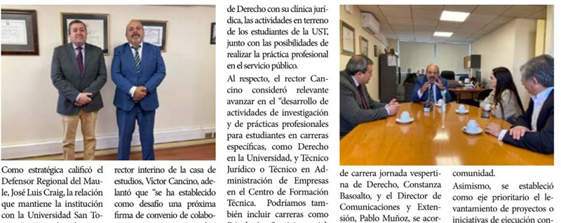 Defensoría Regional del Maule y Universidad Santo Tomás acuerdan trabajo conjunto para promover proyectos y áreas estratégicas de defensa penal