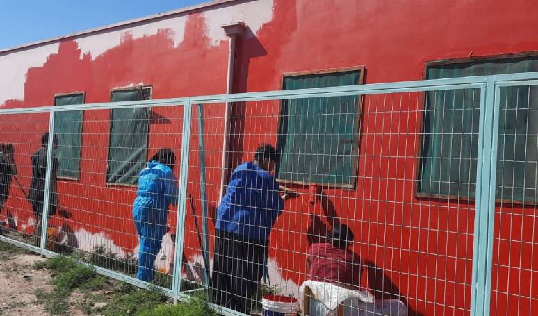Estudiantes de Santo Tomás Copiapó realizaron trabajos de mejoramiento en infraestructura en Jardín Infantil del Hogar de Cristo en Tierra Amarilla