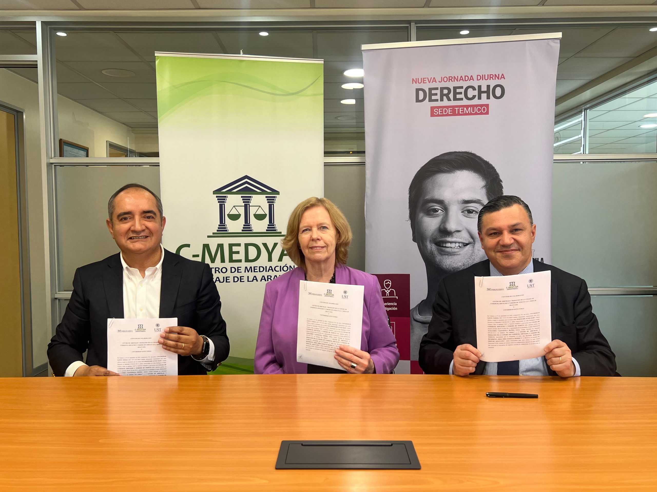 Universidad Santo Tomás Temuco y C-MEDYAR Araucanía firman convenio que fortalece resolución colaborativa de conflictos