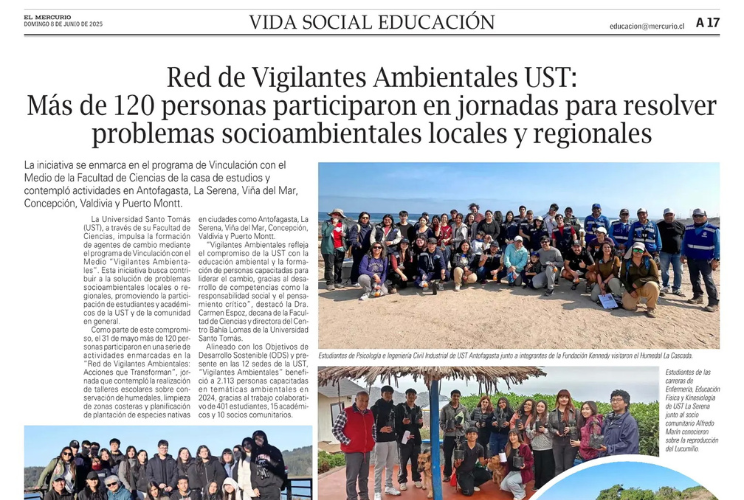 Red de Vigilantes Ambientales UST: más de 120 personas participaron en jornadas para resolver problemas socioambientales locales y regionales