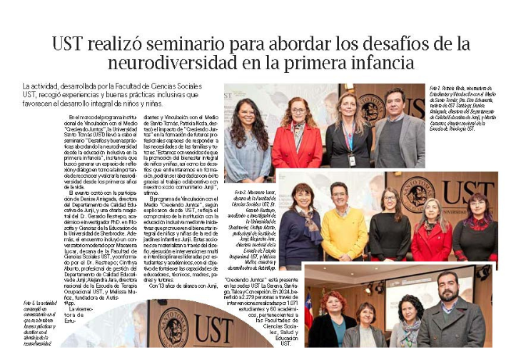 UST realizó seminario para abordar los desafíos de la neurodiversidad en la primera infancia