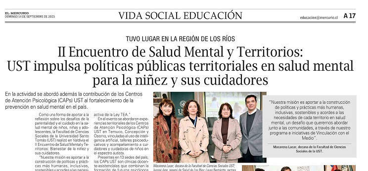 UST impulsa políticas públicas territoriales en salud mental para la niñez y sus cuidadores