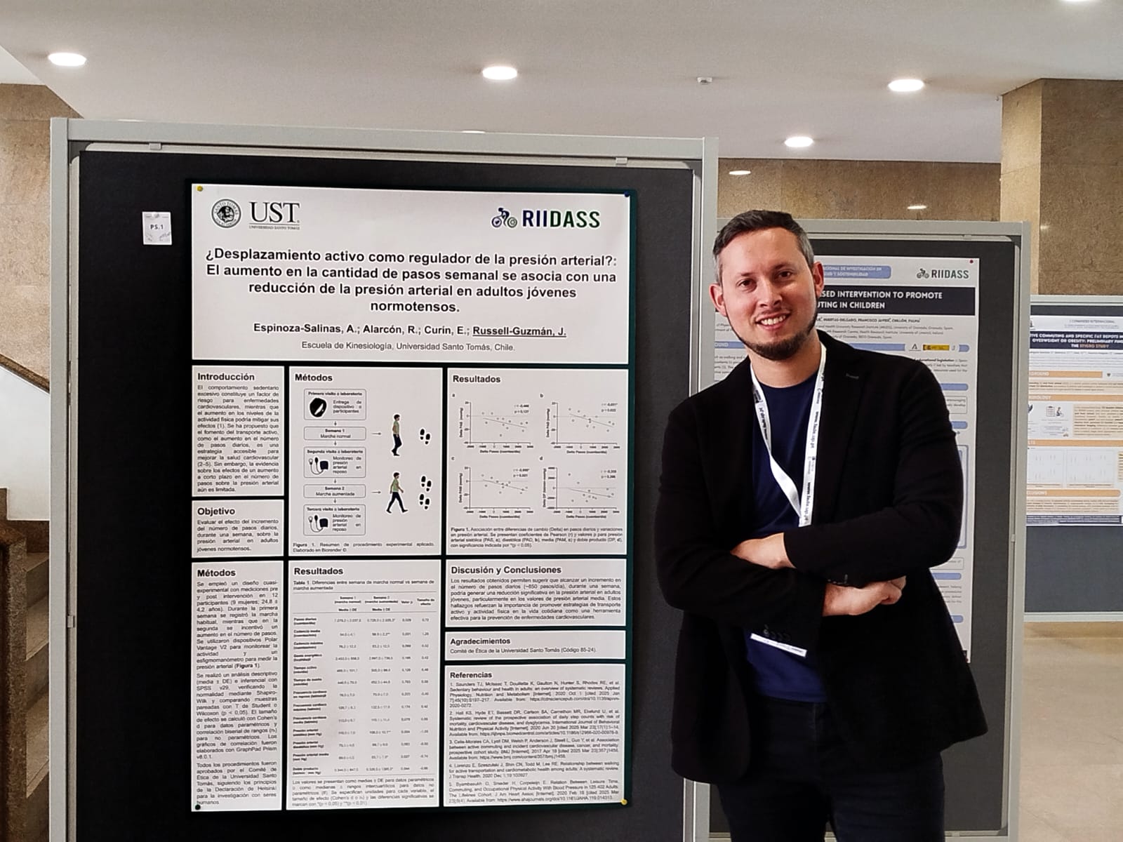 Académico de Kinesiología expuso investigación sobre desplazamiento activo en congreso internacional en Portugal